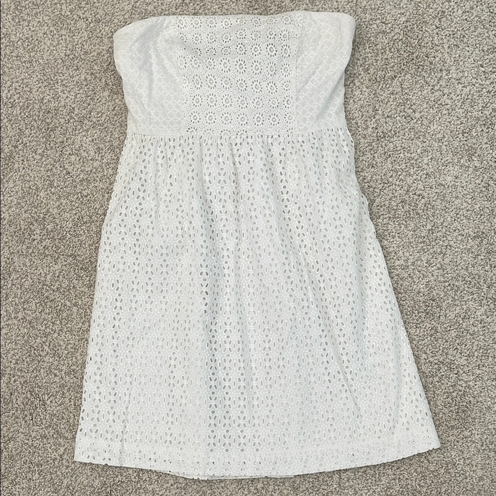 Casual White Strapless Dress